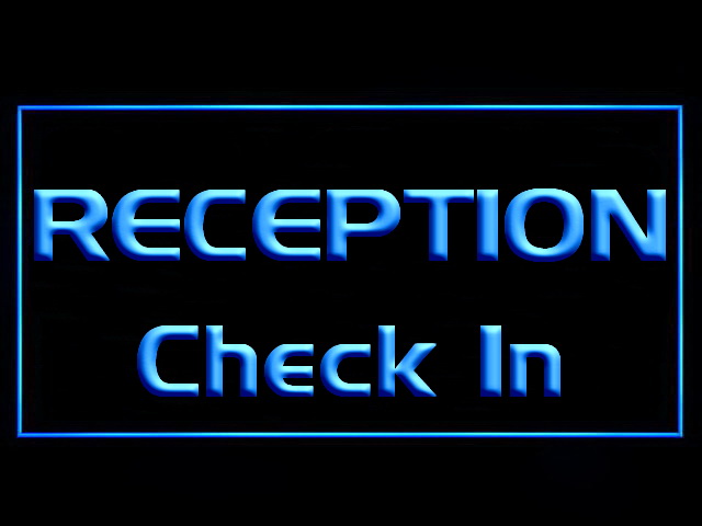 Reception Check In 2 LED Neon Light Sign